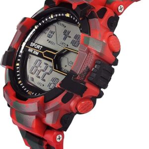 Acnos® Premium Men's Army Shockproof Waterproof Digital Sports Watch - RED